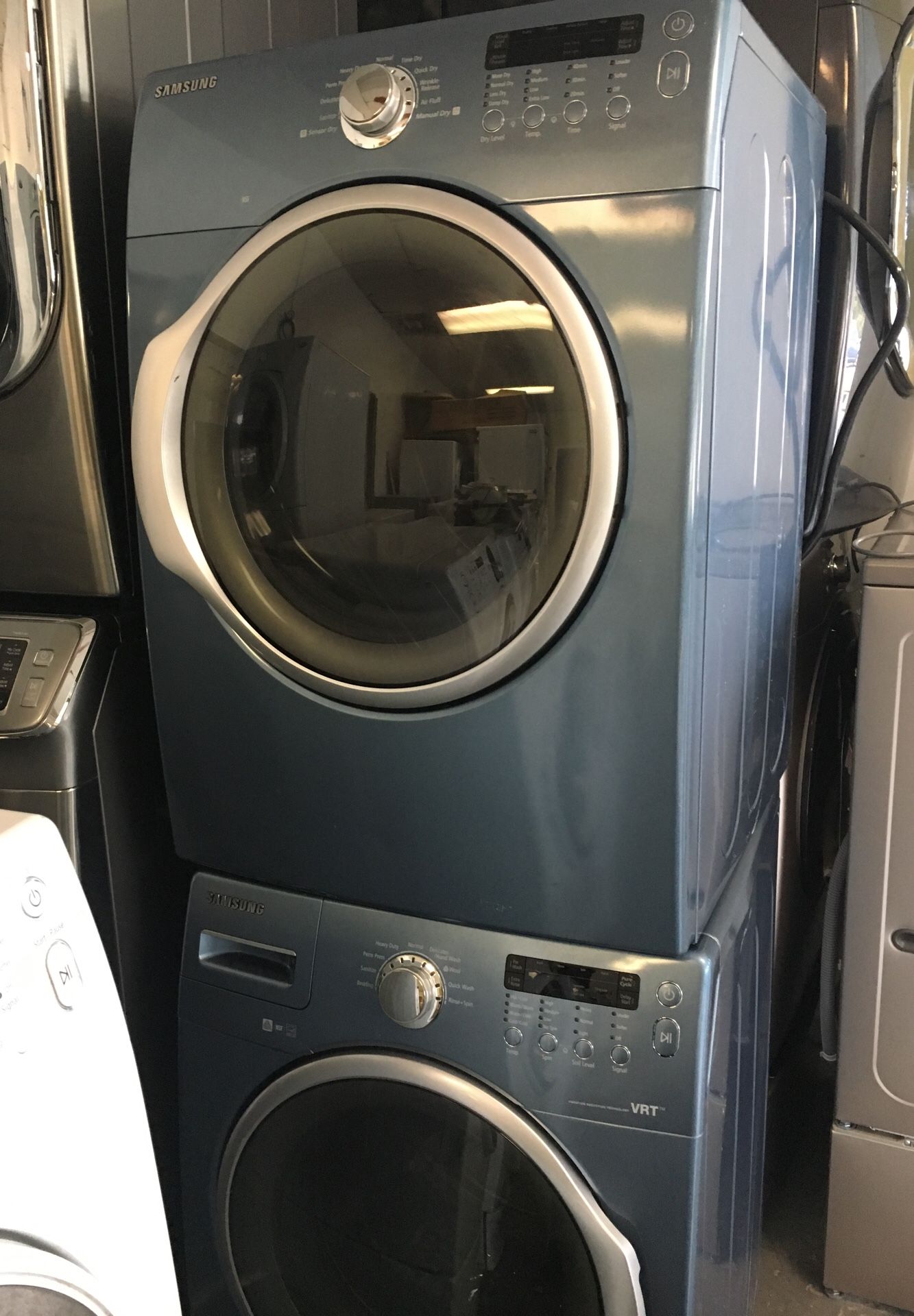 BLUE SAMSUNG WASHER AND DRYER