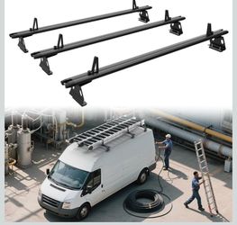 Aluminum roof bars for vans, 3x 63-inch