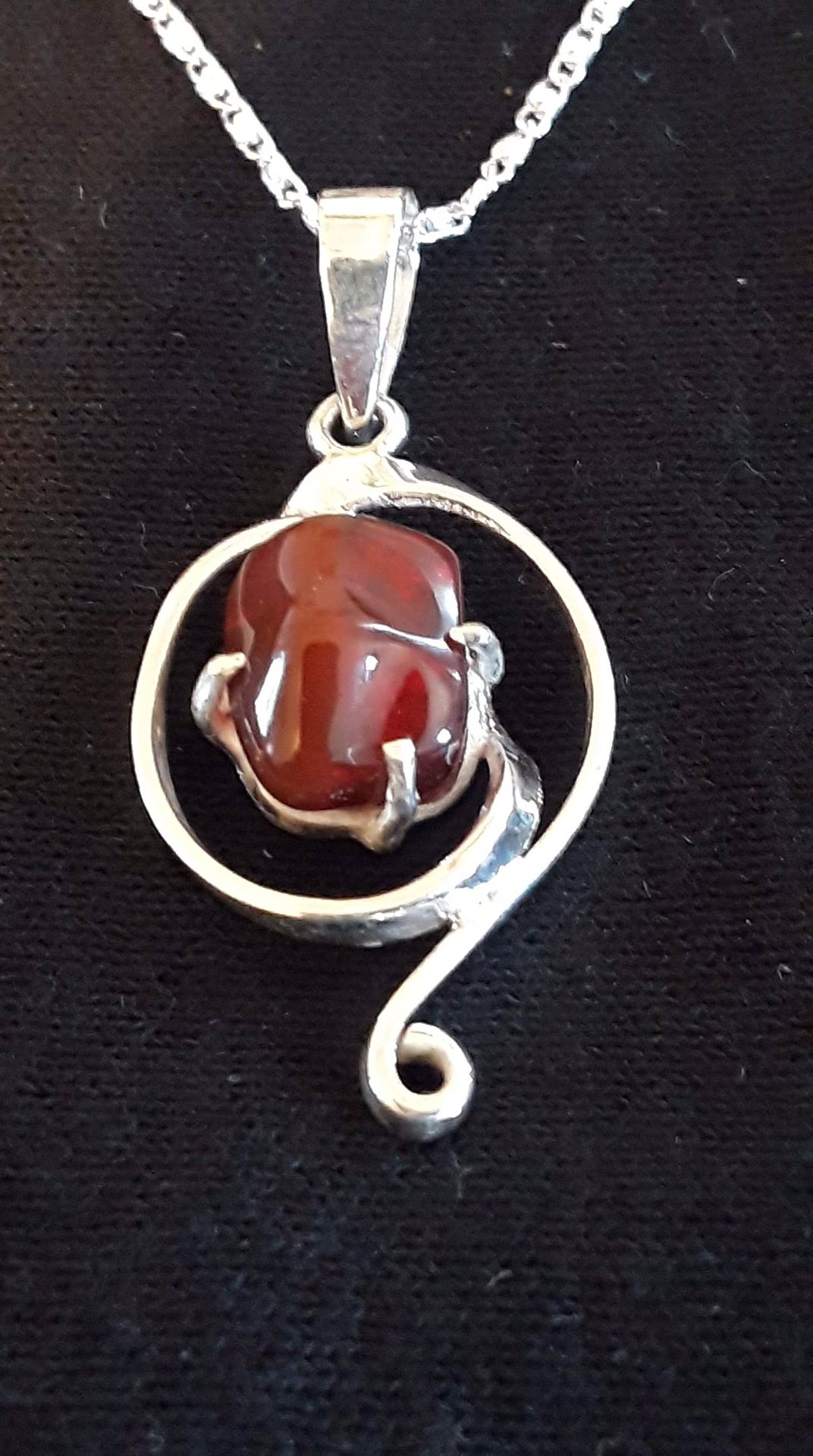 Cadena De Plate Con Opala Natural Mexicano / Natural Mexican Opal Silver Chain Chain