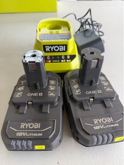 Ryobi 18v Lithium 2Ah Batteries with Charger