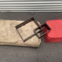 FREE Items- 2 Ottomans, One With The Little Storage, decorative Wall Shelves