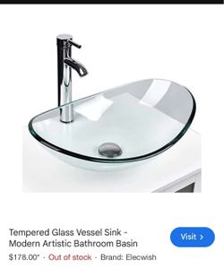 Tempered Glass Vessel Sink restroom bowl