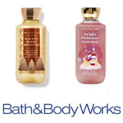 NEW Bath & Body Works Golden Berry Mistletoe/Bright Christmas Mornin Gel/Lotion