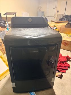 Black stain, stainless steel LG washer and dryer