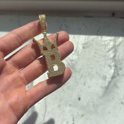 Iced Out B Pendant 