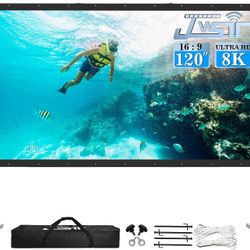 120" Outdoor Movie Projector Screen-Upgraded 3 Layers PVC 16:9 with Carrying Bag