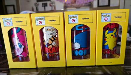 Pokemon x target tumbler collection pikachu, snorlax, arcanine and jigglypuff