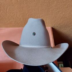 For Sale Silver Belly,  American hat  With  Real silver and turquoise pin. Size 7 $125 