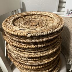 12 Rattan Boho Plate Chargers 