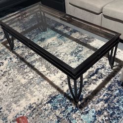 Glass Living Room Table With End Set 