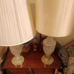 2-Matching Vintage Crystal Lamps