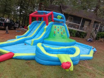 Blow up pool and slide