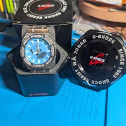 New G-Shock GA-2100 Blue Silver Steel