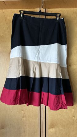 Sunny Leigh Color Block Fit & Flare Skirt – Size 8 – 100% Cotton