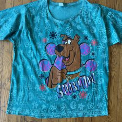 VTG 1998 Cartoon Network Scooby Doo Women’s T Shirt Size 22W Blue Floral Top
