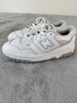 New Balance 550 GS White Grey Leather Sneakers Boy's 5.5 or Woman's 7