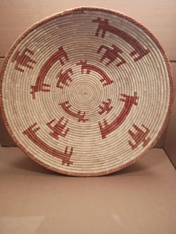 Southwestern Large HandWoven Basket Bowl with Animal Figures