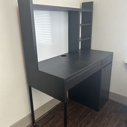IKEA MICKE Desk (plus add on) - Black-Brown