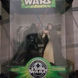 STAR WARS OBI-WAN KENOBI AND DARTH VADER FINAL DUEL HASBRO 2001