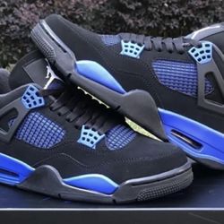 Nike air jordan 4 retro black deep royal