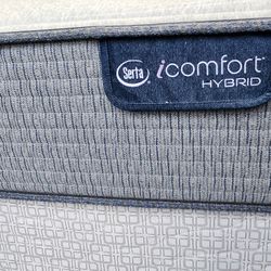 Queen Serta I Comfort Hybrid Mattress Set Box Spring & Bed Frame Optional 