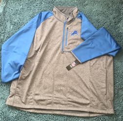 OFFICIAL NFL DETROIT LIONS PULLOVER JACKET NEW WITH TAGS SIZE 6XL