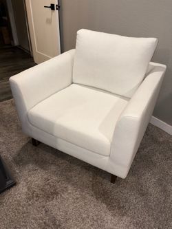 White accent chair gold legs