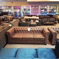 3 Piece Brown Sofa Loveseat And Chair