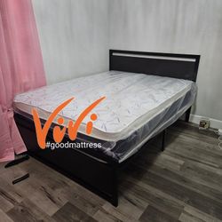 QUEEN PILLOW TOP MATTRESS WITH BOX SPRING 2PC ⛔️ BED FRAME ISN'T AVAILABLE