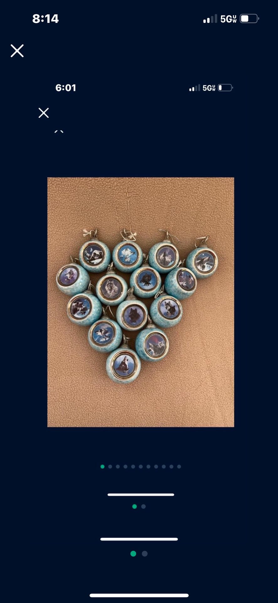 Christmas ornaments two separate sets