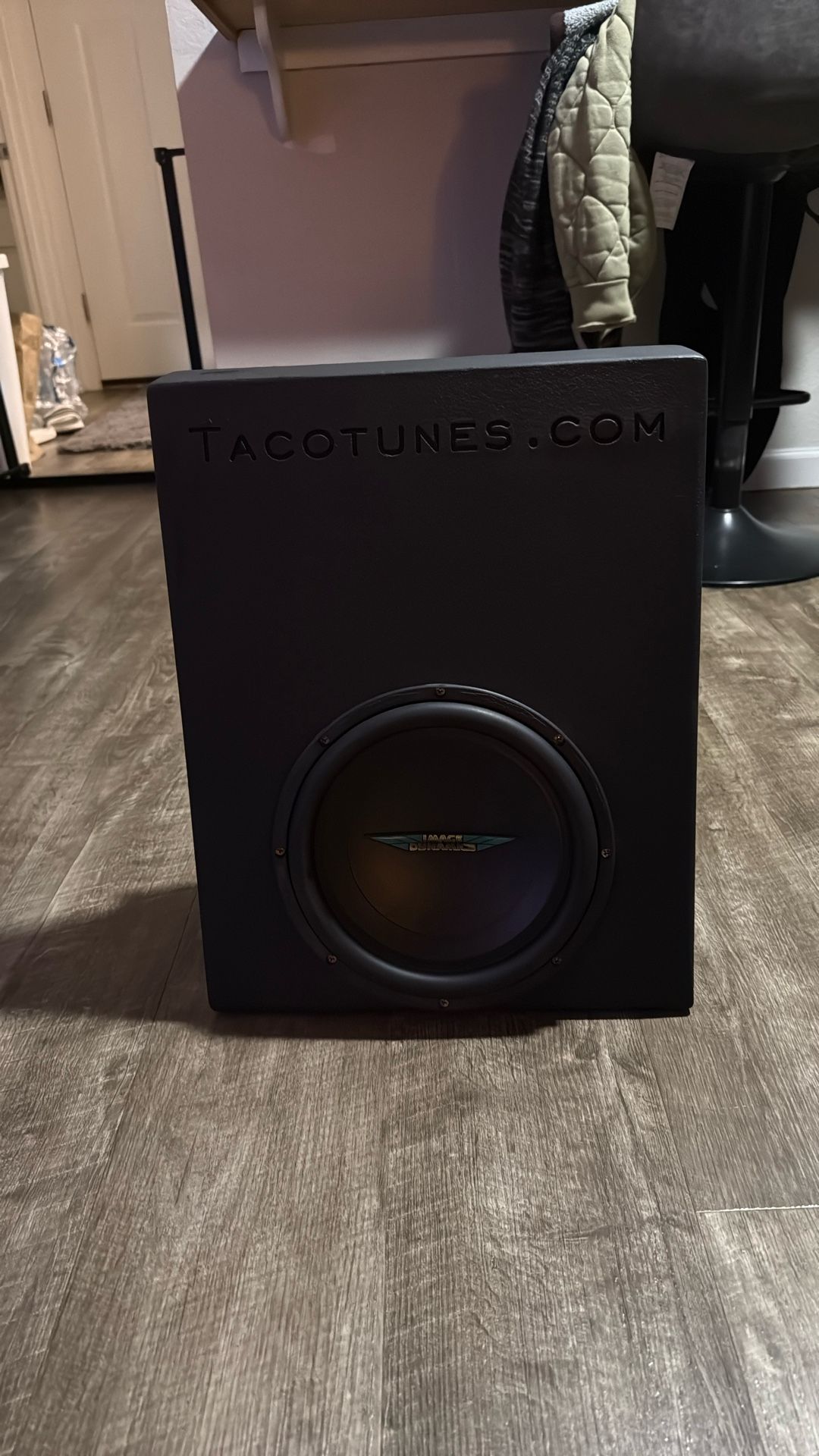 TacoTunes Custom box and 8 inch Image Dynamics Subwoofer