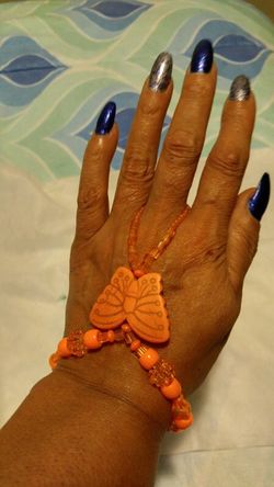 Handmade custom bracelet with finger hook $20