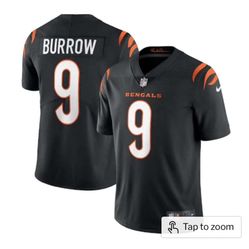 Cincinnati Bengals Joe Burrow stitched jersey messages for size Availability 