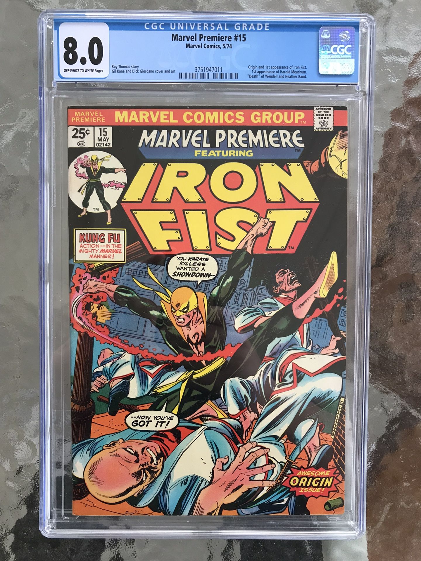 Marvel Premiere #15 (1974) CGC 8.0 — White Pages; 1st & Origin Of Iron Fist