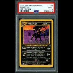 PSA 9 Umbreon 1st Edition Neo Discovery 32/75 2001 Vintage Wizards of the Coast Pokemon Card MINT