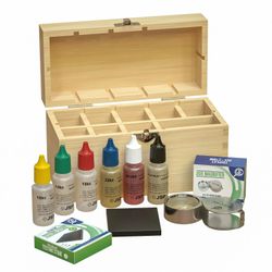 Professional Gold, Silver, Platinum Jewelry Testing Kit with Stone Instructions and Box with 30X Eye