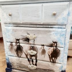 Hand Painted Horse Dresser