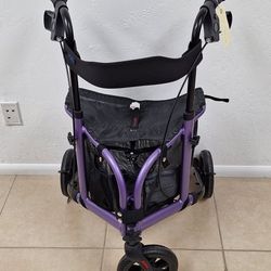 3 Wheel Rollator Walker with Seat for Slim Seniors