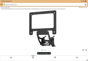 Tesla Model 3 Front License Plate Holder 