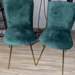 2 Hunter Green Chairs 