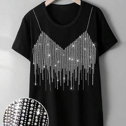 Rhinestone short sleeve shirt size: S