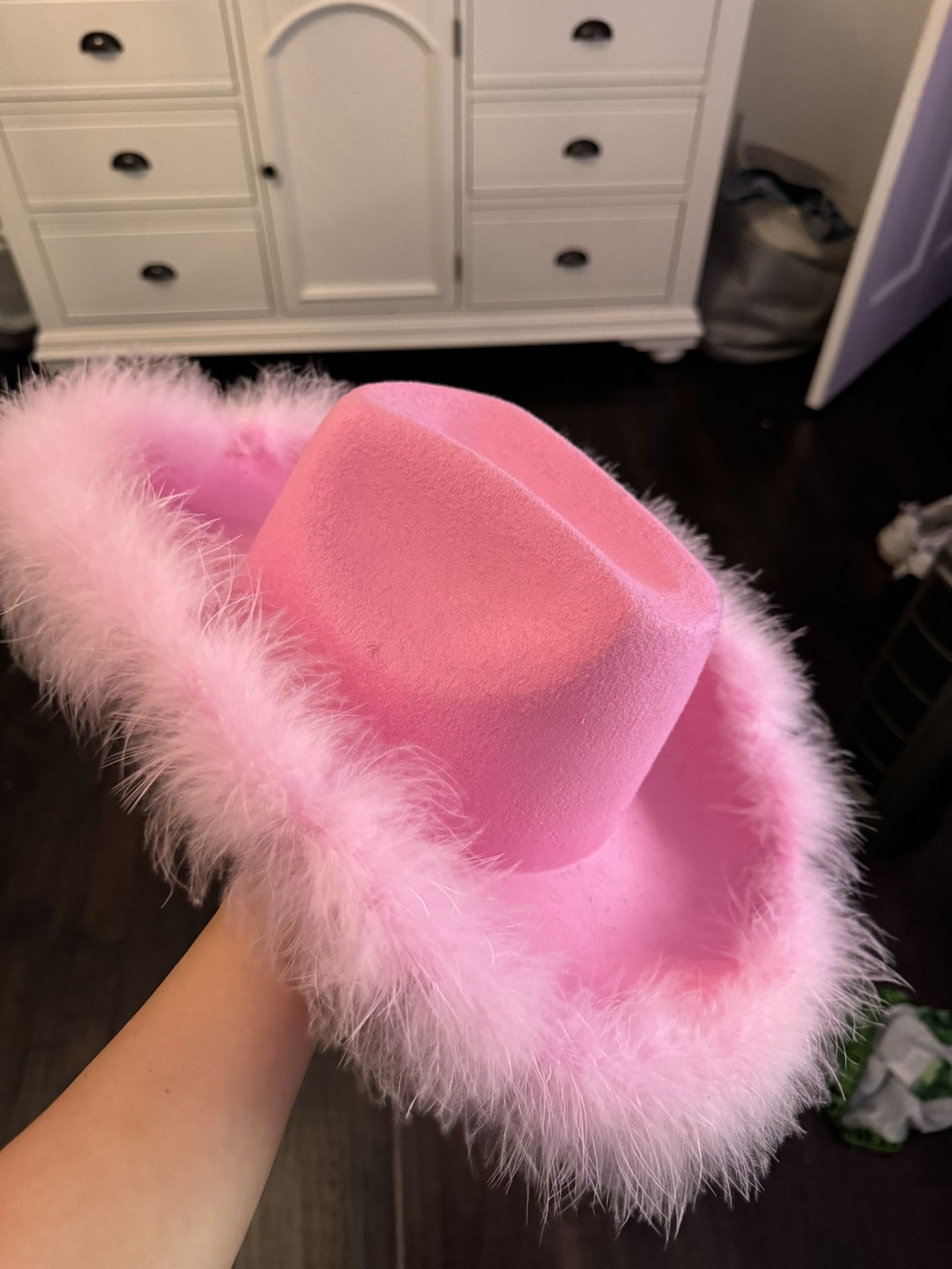 Pink Fluffy Cowgirl Hat