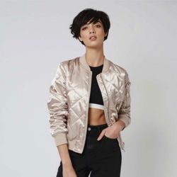 Topshop Quilted Bomber Jacket