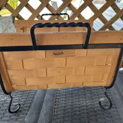 Fireplace Newspaper Kindling Holder Metal And Wood 