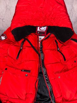 Canada Weather Gear Men’s Red Heavyweight Winter Puffer Parka Jacket