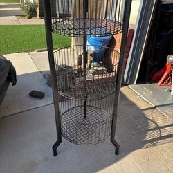 3 Level Wire Basket Rack - Storage Bins - Round Bins - 3 Tier Bin - Baskets - Bins - Storage Organizer - Storage Crate - Metal Bins - 3 Tier Organizer