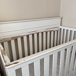 White Rustic  Crib