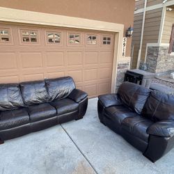 Leather Couch Set - FREE DELIVERY 🚚 