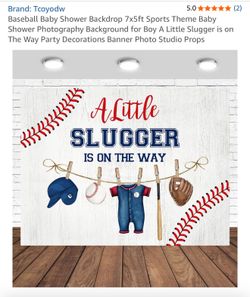 Baby Shower Baseball Backdrops