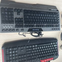 2 iBUYPOWER GKB100 Gaming Keyboards Spill Resistant Black/Red | 2 Mouses